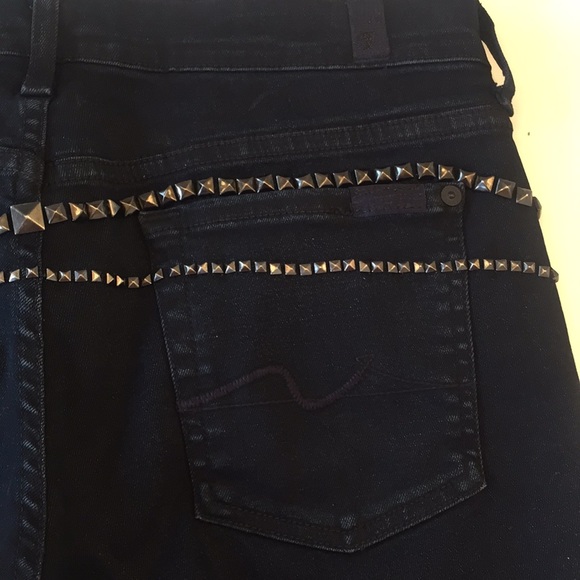 New, 7 for All Mankind, Black Jeans 2 studded 30 - Picture 14 of 15